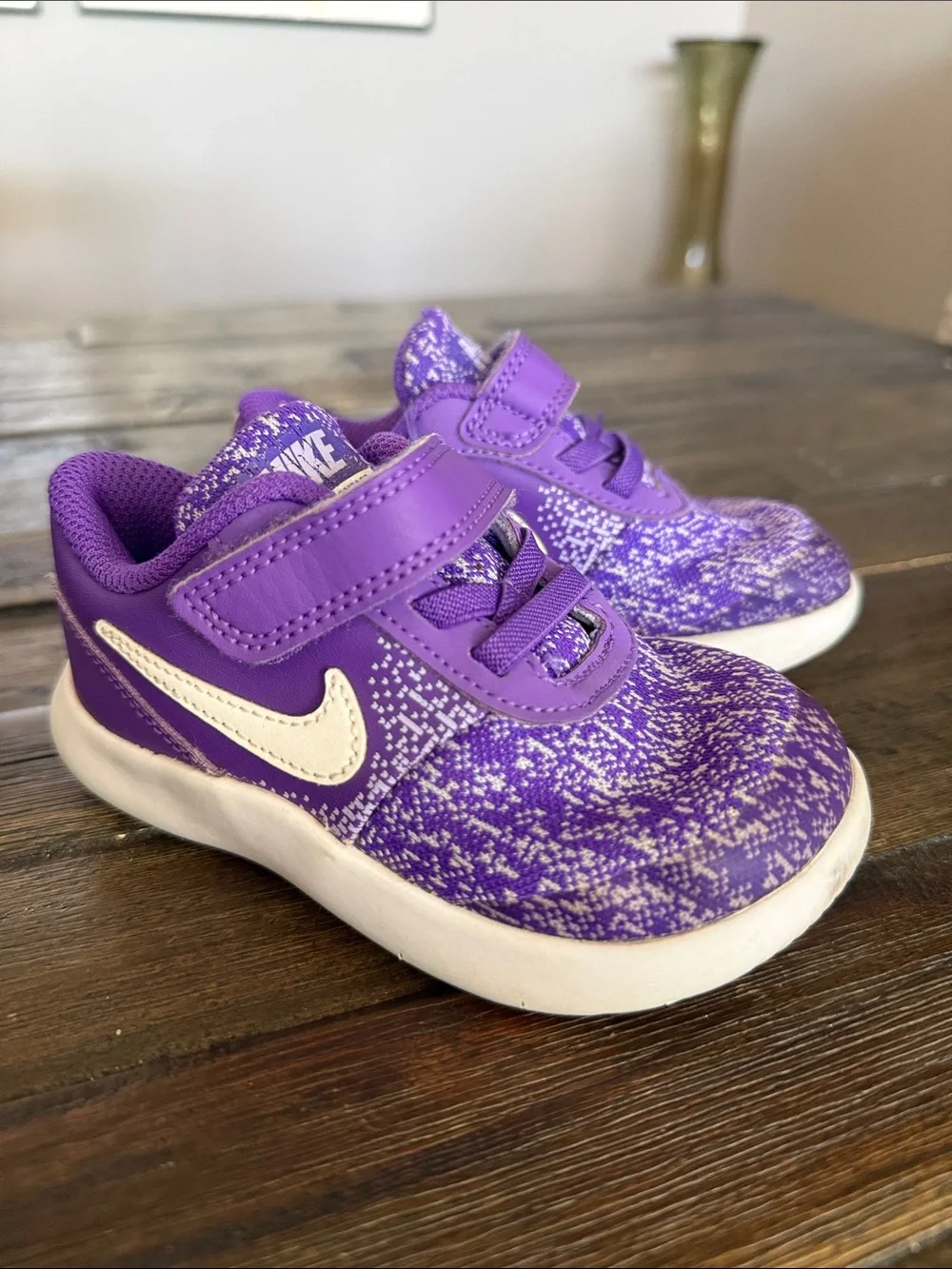 Nike Kids Purple Athletic Sneakers with White Swoosh